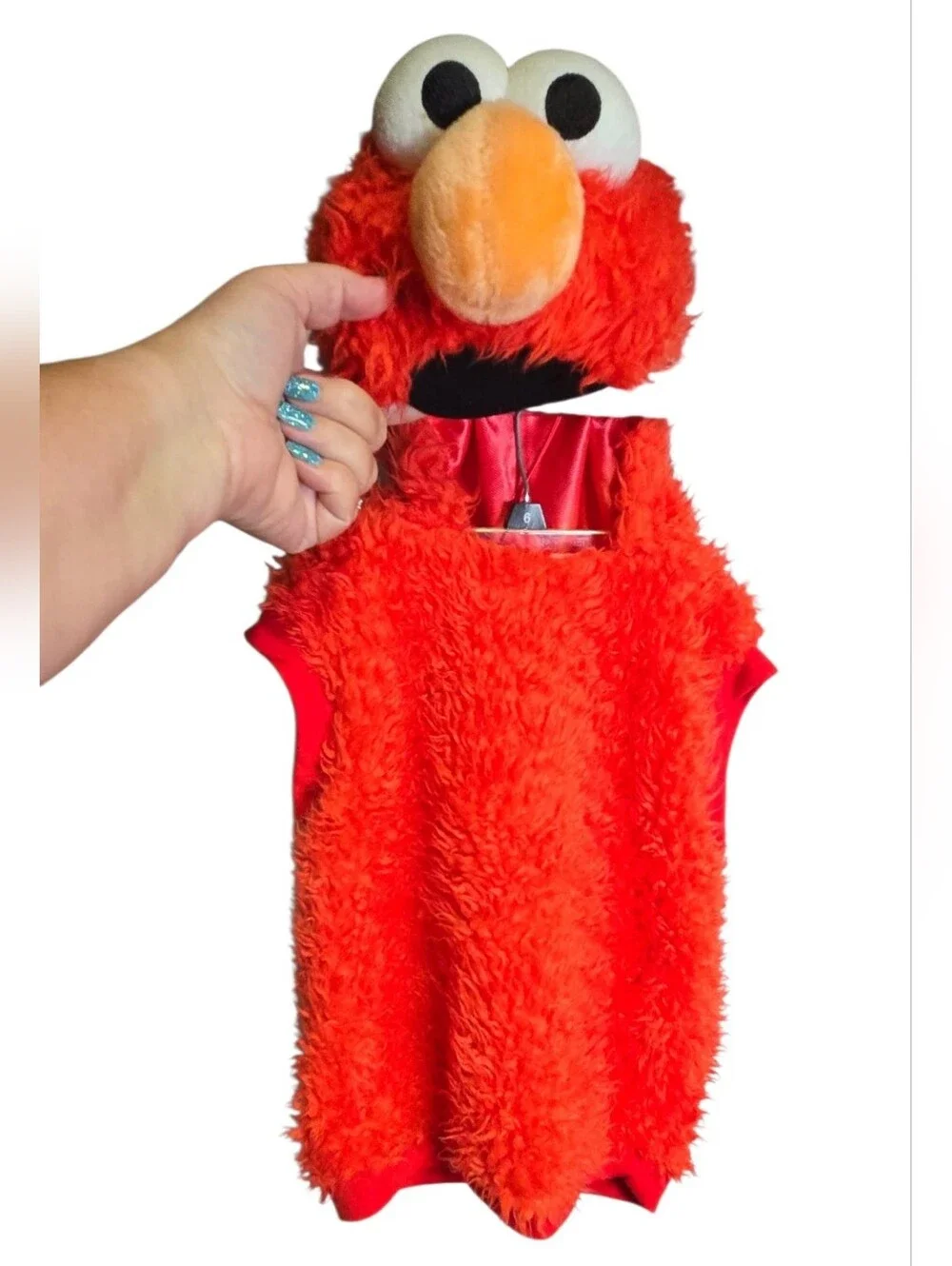 Elmo Costume Toddler 3T 4T Sesame Street Plush Hood Halloween Furry Red Vest